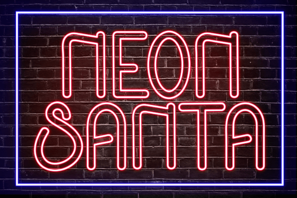 Neon Santa Font for Creative Makers