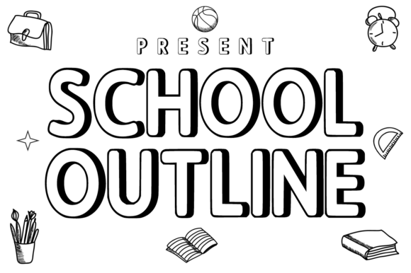 School Outline Font for Creative Brands